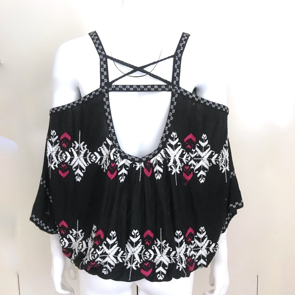 Free People Cold Shoulder Embroidered Top - Picture 6 of 11